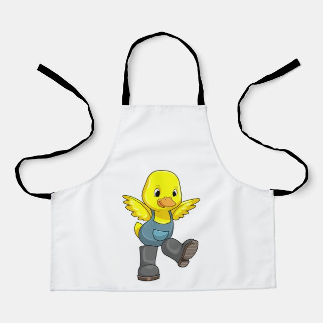 Delantal Pato como granjero con botas (Anverso)