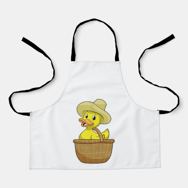 Delantal Pato como granjero con cesta (Anverso)