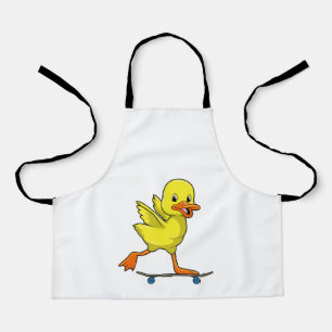 Delantal Pato como patinador con patineta