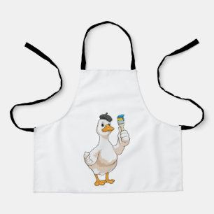 Delantal Pato como pintador con pincel de pintura