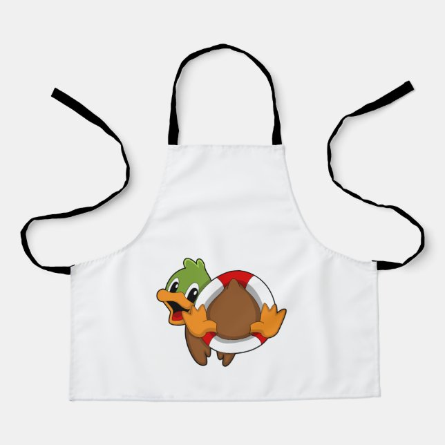 Delantal Pato con anillo de natación (Anverso)