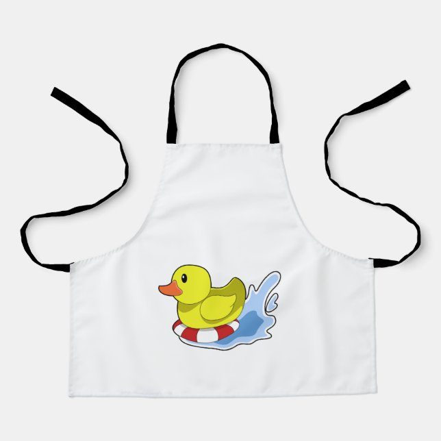 Delantal Pato con anillo de natación en el agua.PNG (Anverso)