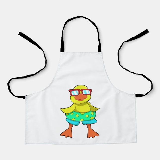 Delantal Pato con anillo de natación y gafas de sol (Anverso)