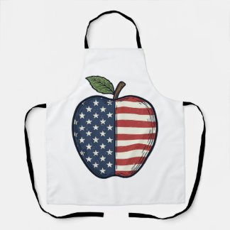 Delantal Patriotic Apple Vintage Engraving Vector Design_1