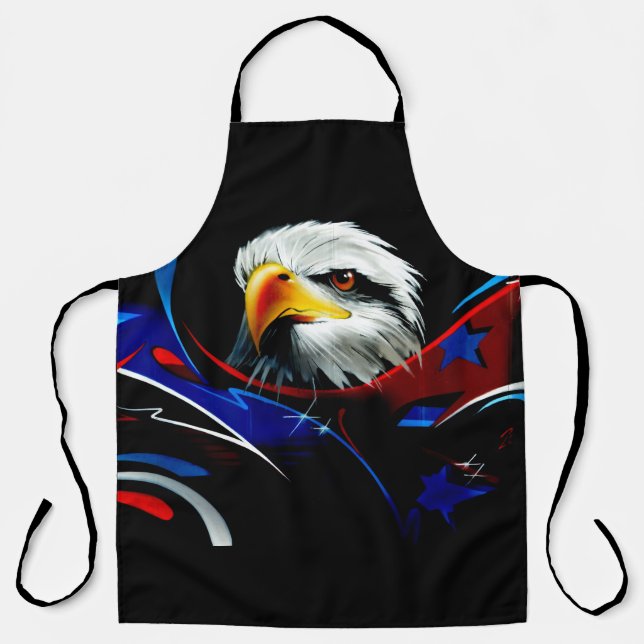 Delantal Patriotic Eagle All-Over Print Apron (Anverso)
