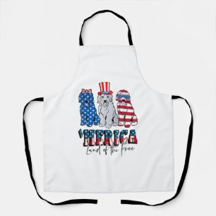 Delantal Patriotic Goldendoodle Dog 4 de julio América Esta