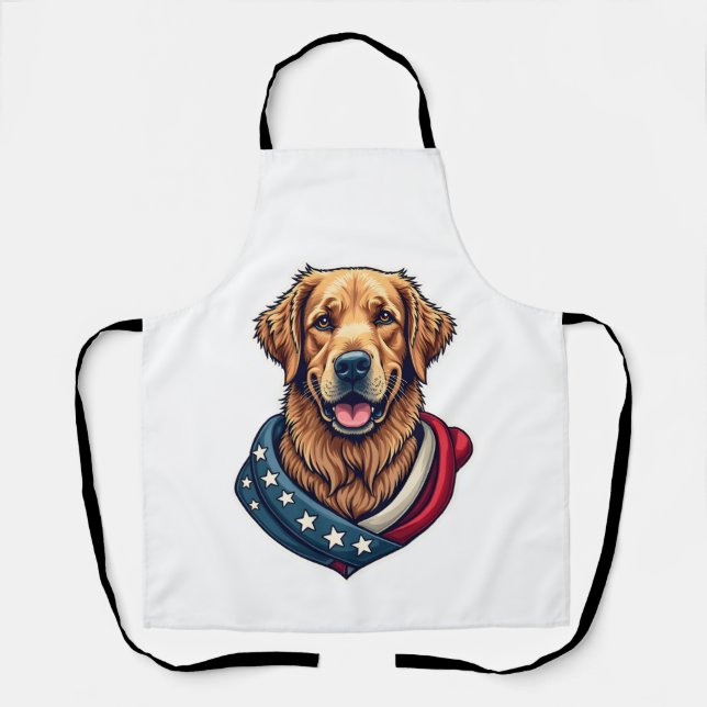 Delantal Patriotic Retriever Pride Vintage Dog Shirt 4 (Anverso)