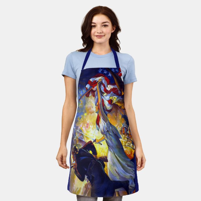 Delantal Patriótica de la Vintage Libertad Bandera American (Gastado)