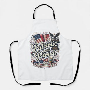 Delantal Patriótico y Orgulloso Vintage Cuatro de Julio
