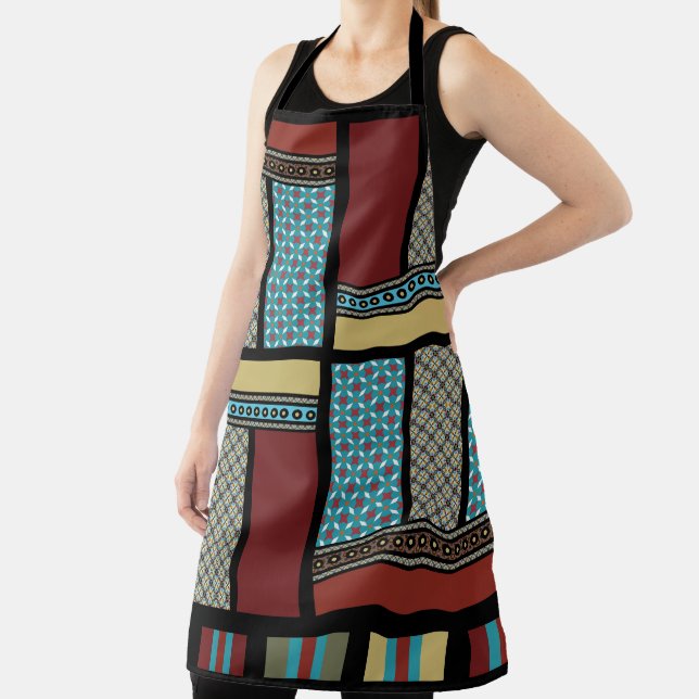 Delantal Patrón 1 de banda de bloques mexicano (in situ)