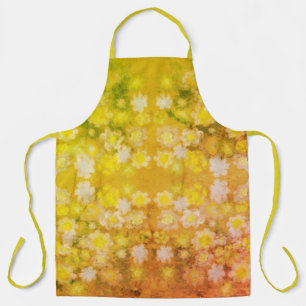 Delantal Patrón abstracto de acuarela salada floral retro
