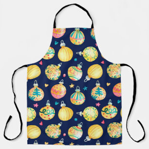 Delantal Patrón acuarela sin costuras con el oro brillante 