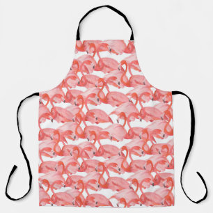 Delantal Patrón acuático sin foco con flamingo pequeño