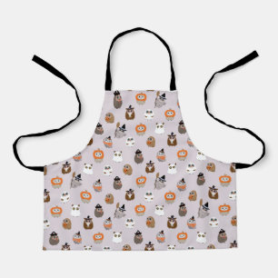 Delantal Patrón adorable de búhos de Halloween