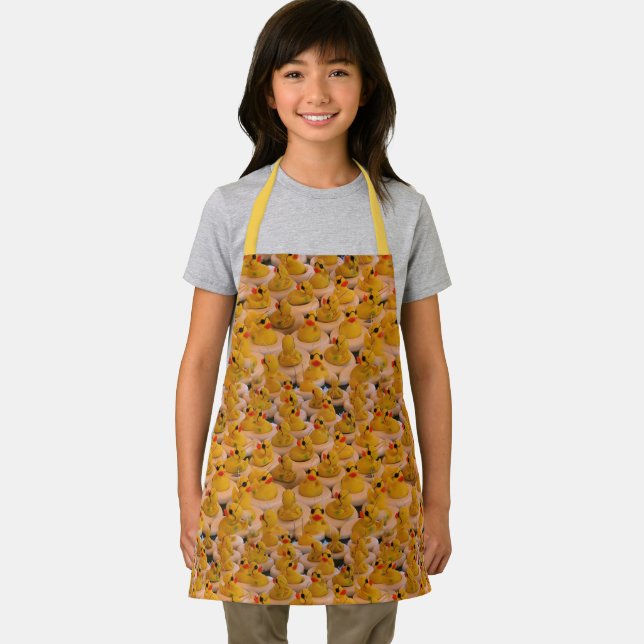 Delantal Patrón animal de los pechos de goma amarillos (in situ)