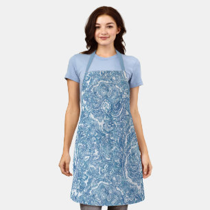 Delantal Patrón azul Boho Paisley