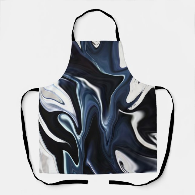 Delantal Patrón azul borroso (Anverso)