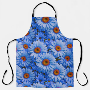 Delantal Patrón azul floral azul girasol azul marea