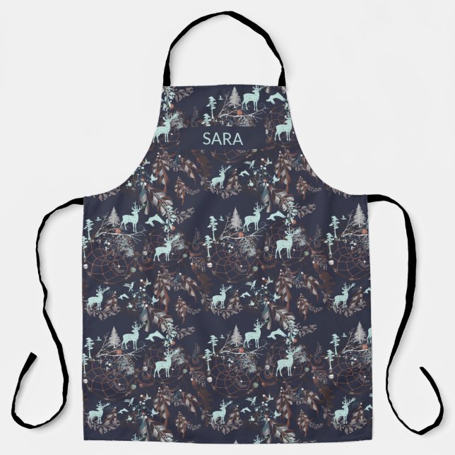 Delantal Patrón Bohemian Forest Dreamcatcher (Anverso)