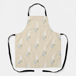 Delantal Patrón Botánico Bohemio Beige Floral
