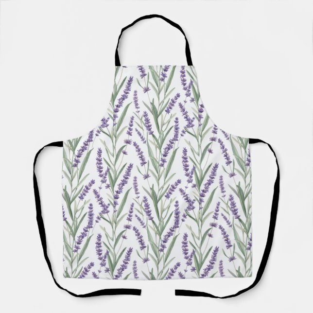 Delantal Patrón botánico de lavanda (Anverso)