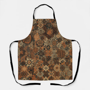 Delantal Patrón botánico de terracota salvia boho oscuro