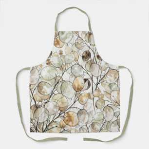 Delantal Patrón Botánico Floral Acuarela Boho Lunaria