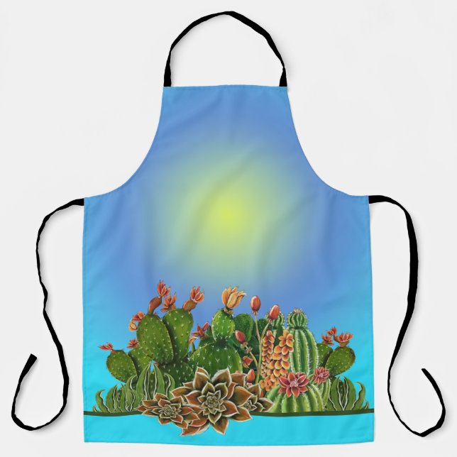 Delantal Patrón Cacti & Succulens (Anverso)