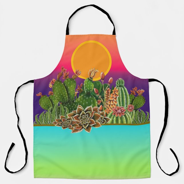 Delantal Patrón Cacti & Succulens (Anverso)