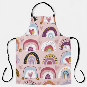 Delantal Patrón cardíaco de arcos de lluvia infantil