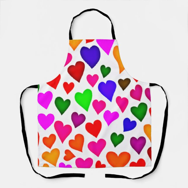 Delantal Patrón cardíaco multicolor vibrante (Anverso)