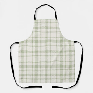 Delantal Patrón clásico de artán-menta verde y crema