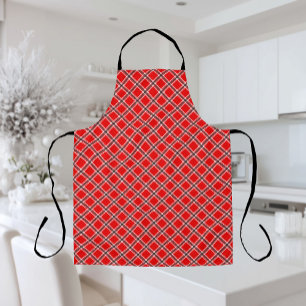 Delantal Patrón Clásico de Cuadros Rojos Cocina de Estilo G