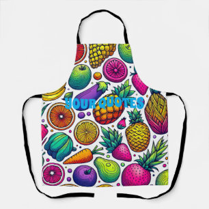 Delantal Patrón Colorido de Frutas y Verduras 