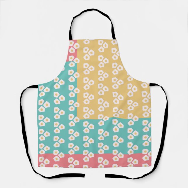 Delantal Patrón colorido del brunch del desayuno del huevo (Anverso)