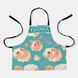 Delantal Patrón colorido del cerdo pastel de Guinea abisina