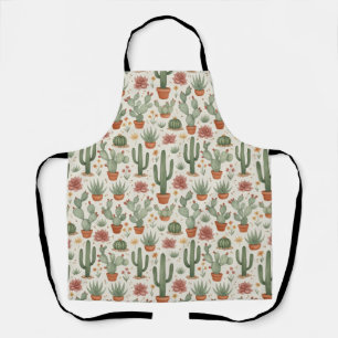 Delantal Patrón continuo de cactus suculentos del desierto