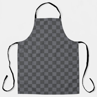 Delantal Patrón croata de tablero de cheques gris negro