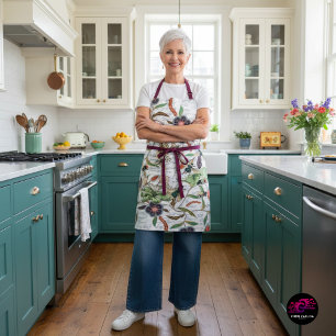 Delantal Patrón de abeja botánica de guión francés