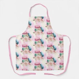 Delantal Patrón de acuarela de aromas y flores coloridas