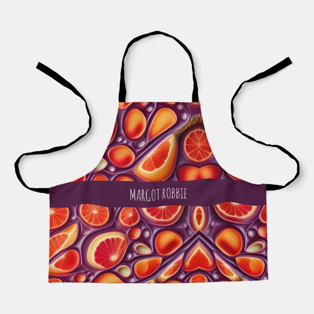 Delantal Patrón de acuarela de Gin Tonic Citrus (Anverso)