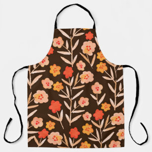 Delantal patrón de acuarela vintage, textura floral con ha