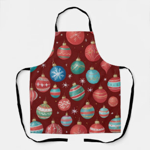 Delantal Patrón de adornos de navidad coloridos