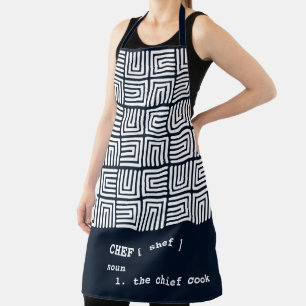 Delantal patrón de África tribal de cajas anidadas de CHEF 