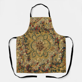 Delantal Patrón de alfombra floral de color vintage