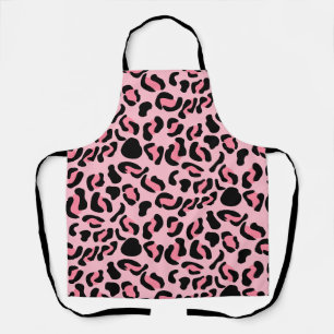 Delantal Patrón de animal de leopardo rosa moderno