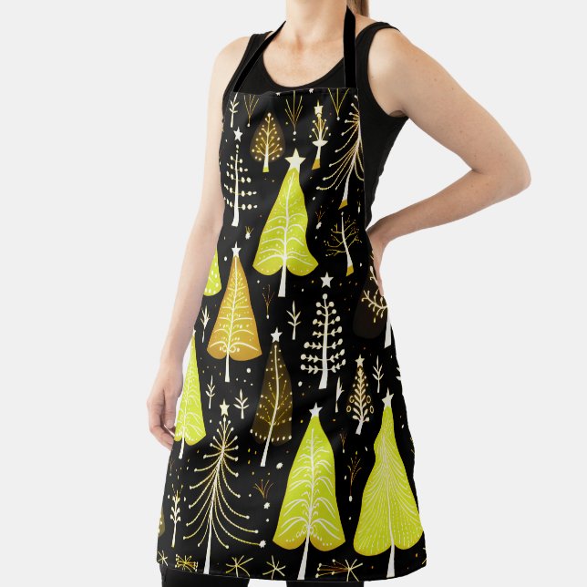 Delantal Patrón de árbol de Navidad (in situ)