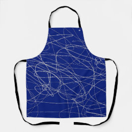 Delantal Patrón de arte abstracto azul Apron