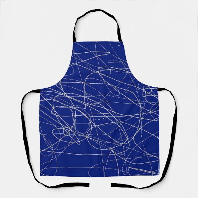 Delantal Patrón de arte abstracto azul Apron (Anverso)