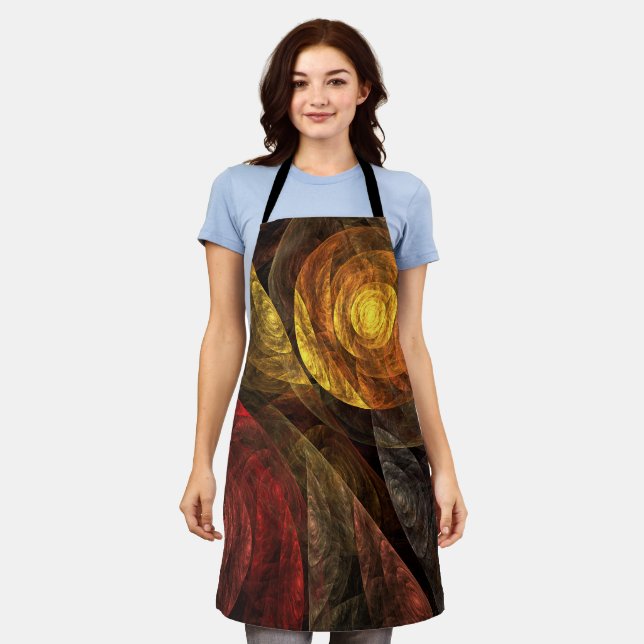 Delantal Patrón de Arte Abstracto Floral Moderno de Flor So (Gastado)